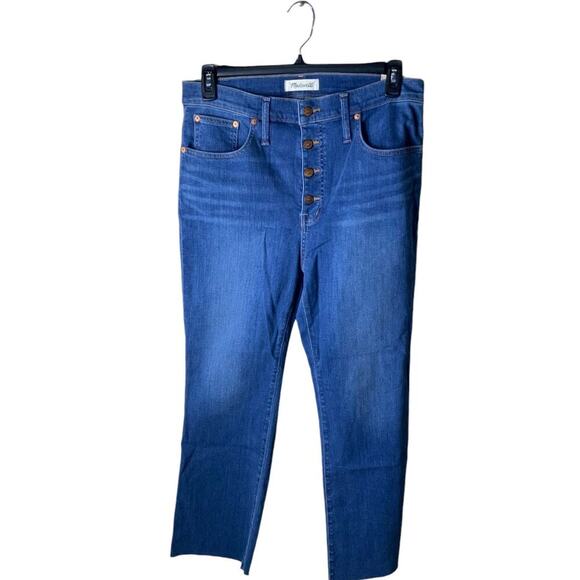 Madewell Denim - Madewell Jeans Womens 29 Slim Wide Crop Button Fly Mid Wash Streetwear Denim NWT